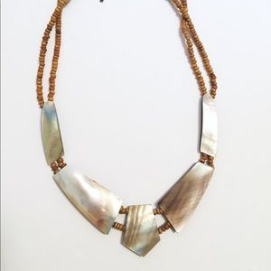 Mother of pearl toggle collar necklace